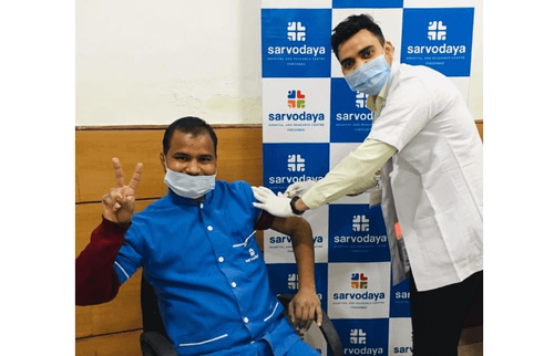 Commencement of COVID 19 Vaccination Drive at Sarvodaya Hospital, Sector 19, Day 1